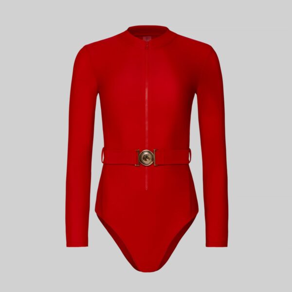 RED CARPET SWIMSUIT WITH BUCKLE